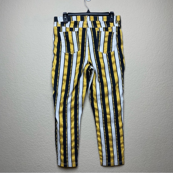 Donna L'Oren Black Yellow White Stripe Jeggings Pants - Picture 8 of 9